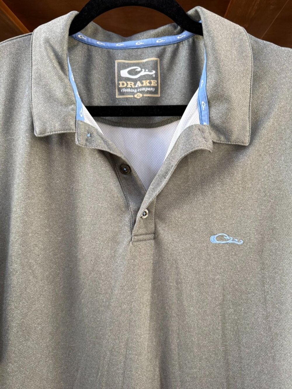 Drake Clothing Company Performance Polo Shirt XL Gray Short Sleeve Golf Fishing - Picture 2 of 5